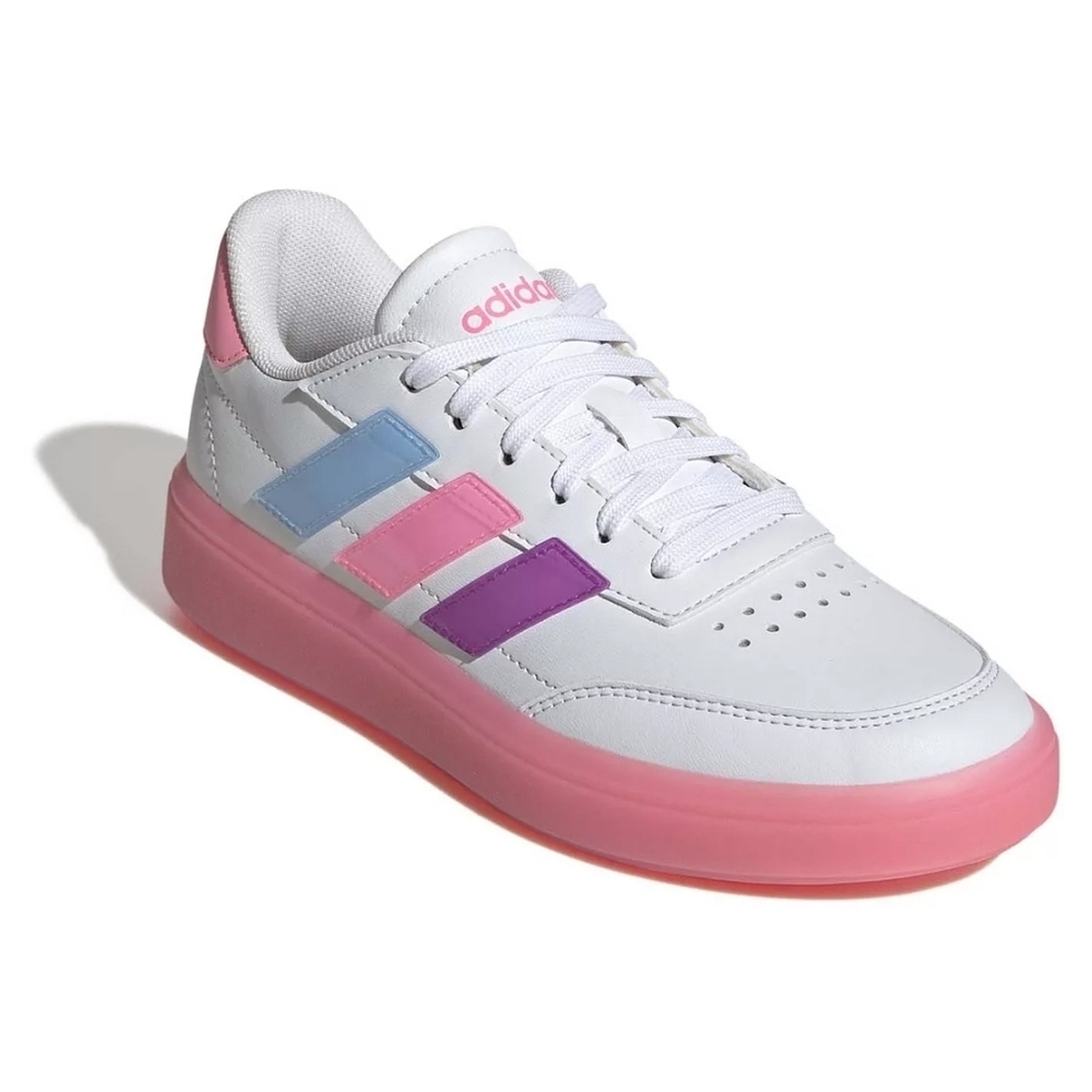 Adidas Courtblock J Pink Sky Sneakers Leather Shoes Youth Big Kids Size 5 NEW